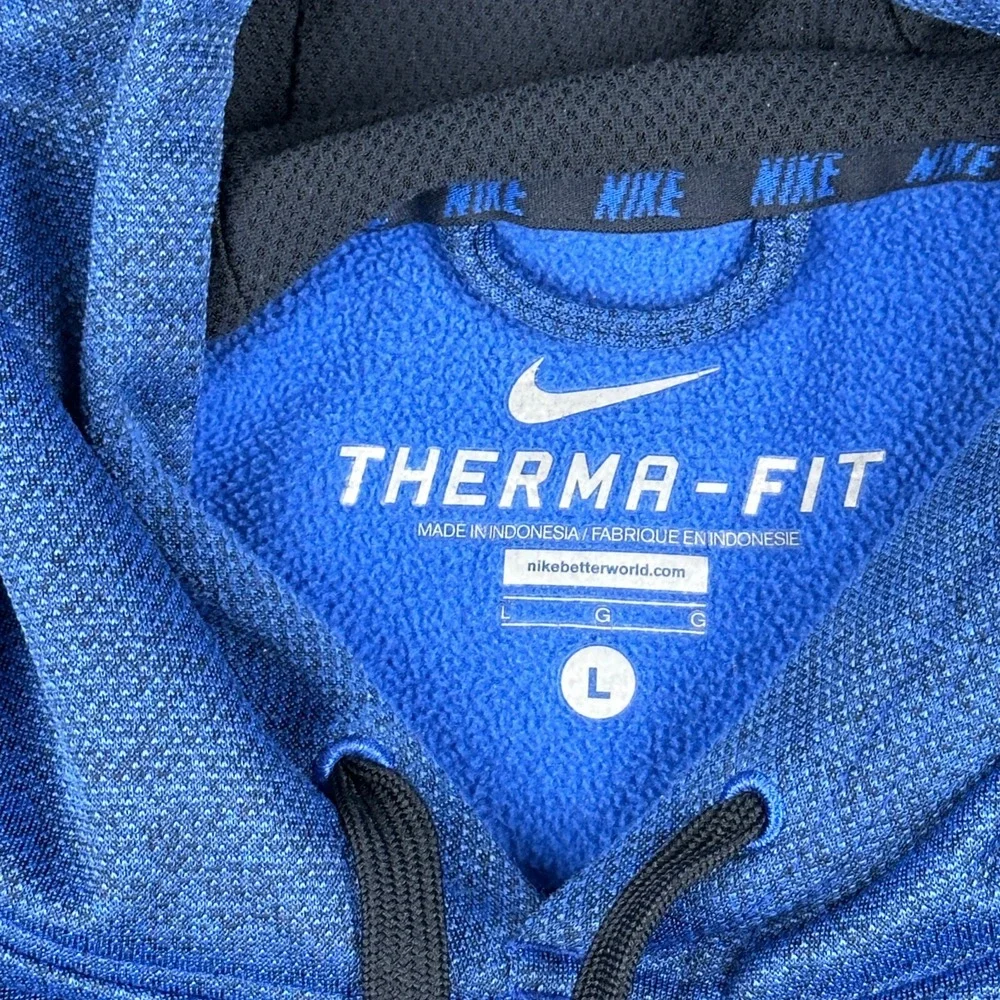 Nike Therma Fit Hoodie Mens Large Blue Nailhead Pullover Sweatshirt